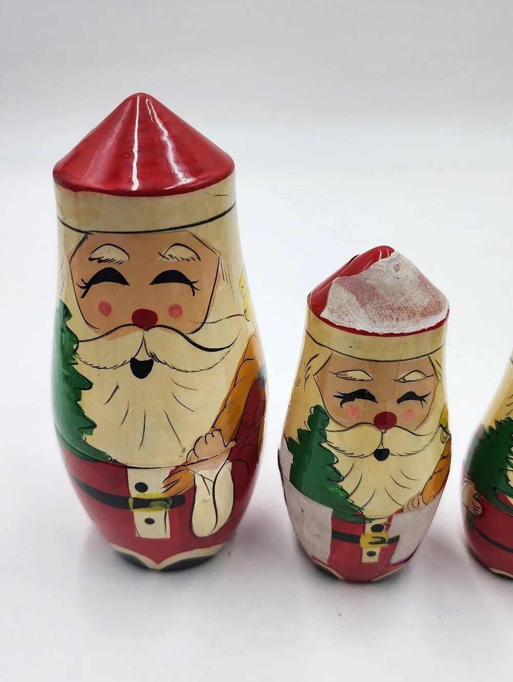 Set of 5 Santa Claus Nesting Dolls Christmas Decor